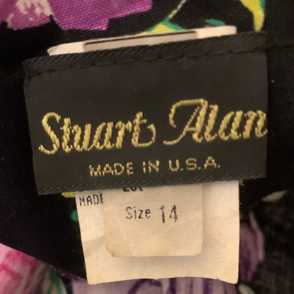 Vintage 80’s Vibrant Floral Ruffle Peplum Top - Picture 4 of 4